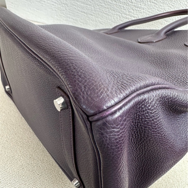 Hermes 愛馬仕birkin35黑加侖紫,銀扣togo皮-8