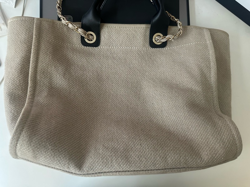 香奈兒 沙灘包 海灘托特包特別熊貓配色chanel deauville tote-8