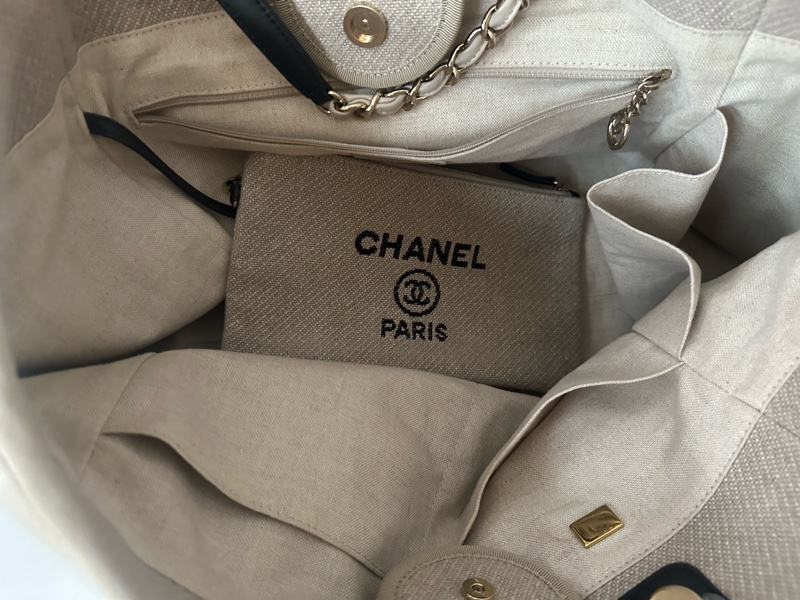 香奈兒 沙灘包 海灘托特包特別熊貓配色chanel deauville tote-15