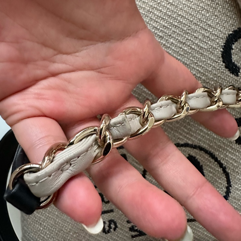 香奈兒 沙灘包 海灘托特包特別熊貓配色chanel deauville tote-16