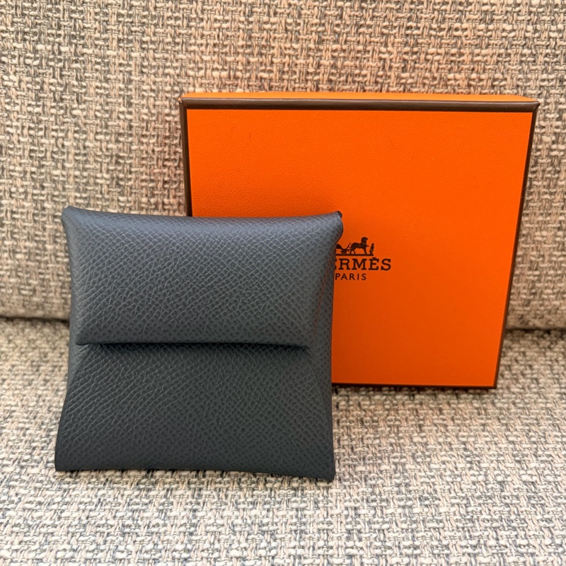 全新愛馬仕Hermes石板灰 Bastia零錢包-2