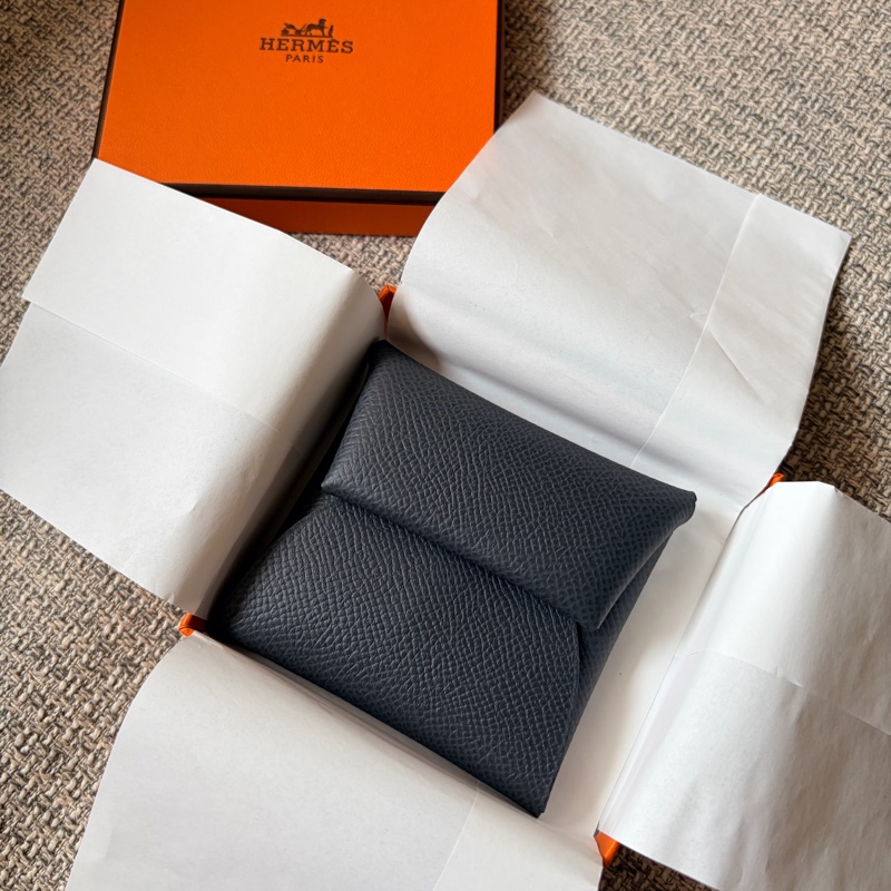全新愛馬仕Hermes石板灰 Bastia零錢包-3