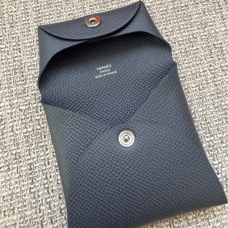 全新愛馬仕Hermes石板灰 Bastia零錢包-5