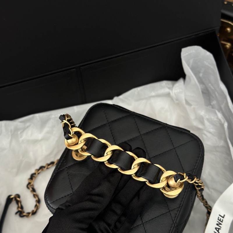 Chanel 22S芯片款 复古黑金菠萝扣软盒子-2