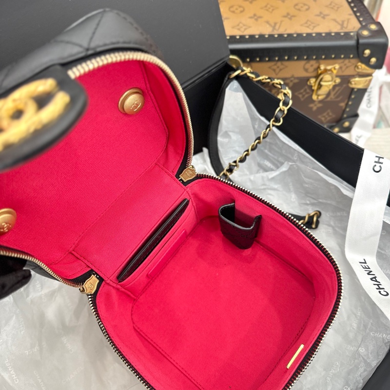 Chanel 22S芯片款 复古黑金菠萝扣软盒子-3