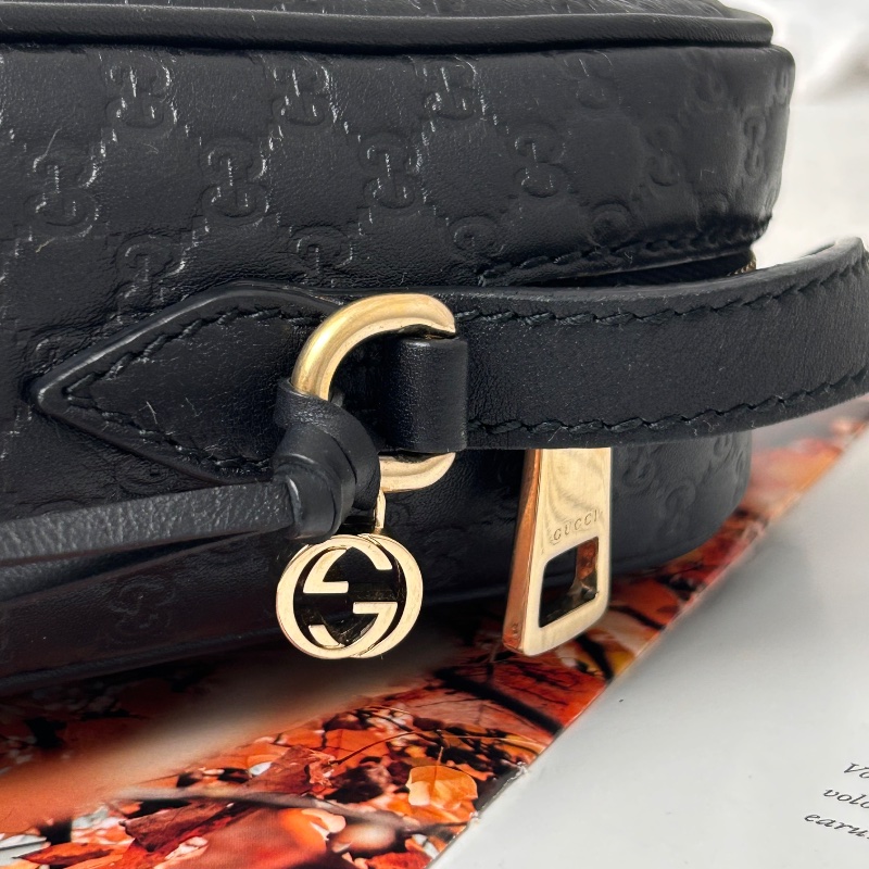 Gucci 雙G Microguccissima Bree 經典壓紋迷你斜背包相機包-3