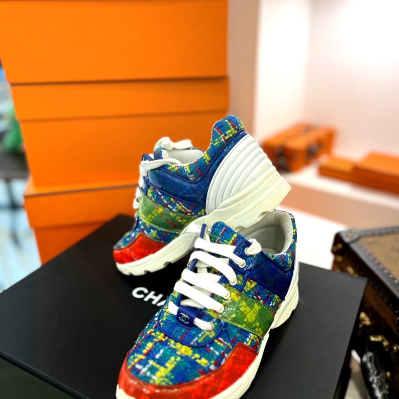 香奈儿CHANEL 拼色编织运动鞋-1