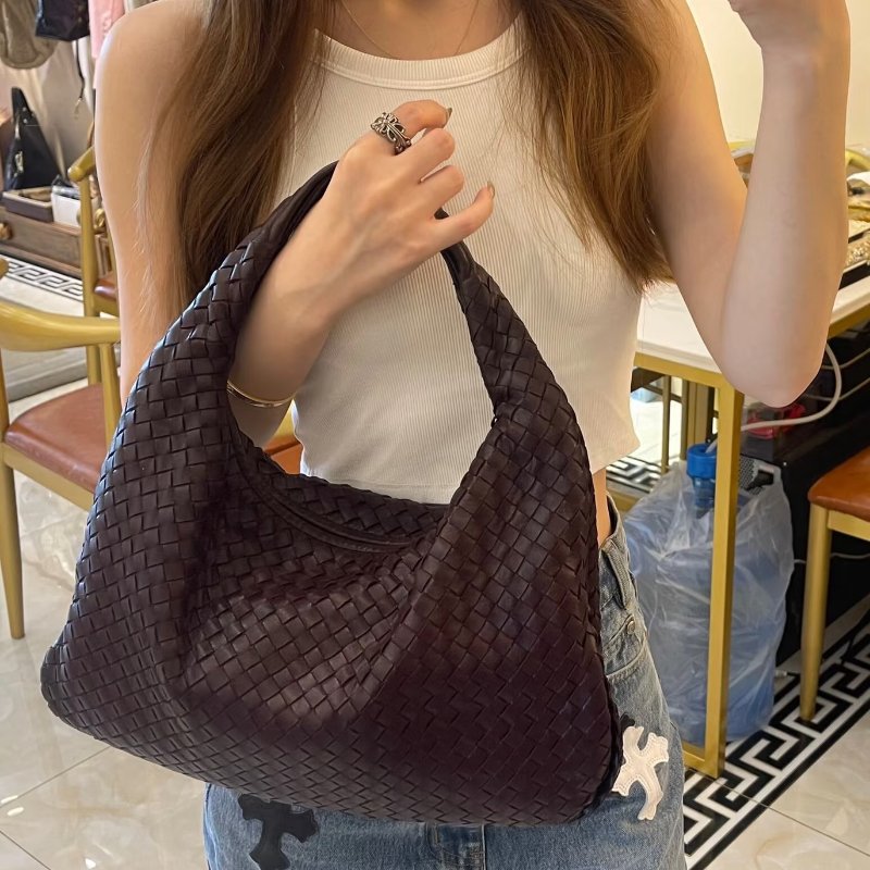 ️BV 棕色經典編織hobo手提肩背和尚包 38*24*4 98新配件塵袋-2