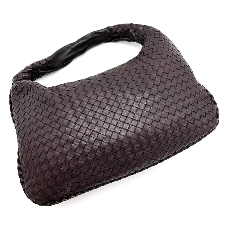 ️BV 棕色經典編織hobo手提肩背和尚包 38*24*4 98新配件塵袋-5