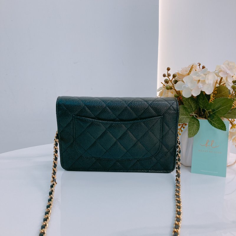 MS0674 Chanel 香奈兒 經典 鏈條錢包 魚子醬牛皮 荔枝紋 黑色 金扣 晶片款 Classic Wallet On Chian Grained Calfskin Caviar Black x GHW-1