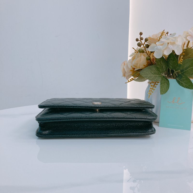 MS0674 Chanel 香奈兒 經典 鏈條錢包 魚子醬牛皮 荔枝紋 黑色 金扣 晶片款 Classic Wallet On Chian Grained Calfskin Caviar Black x GHW-4