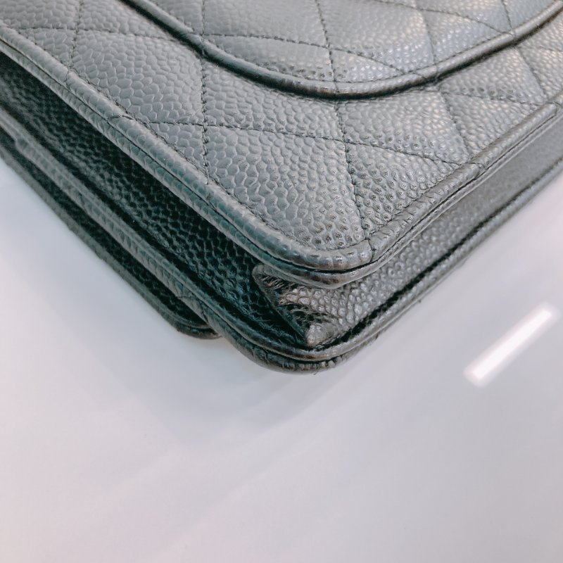 MS0674 Chanel 香奈兒 經典 鏈條錢包 魚子醬牛皮 荔枝紋 黑色 金扣 晶片款 Classic Wallet On Chian Grained Calfskin Caviar Black x GHW-7