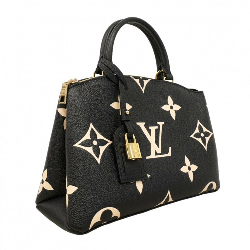 路易威登 Monogram Empreinte Bicolor Petit Palais PM 手提包 M58913 黑色米色 兩用包 女士 P2689059-1