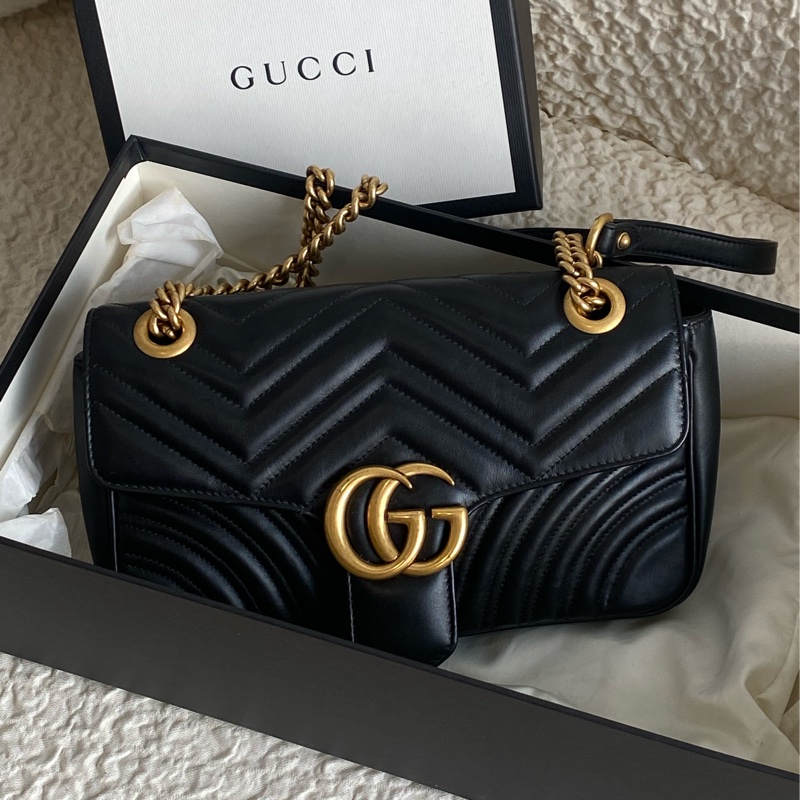 Gucci marmont 中號肩背包 購證全配-0