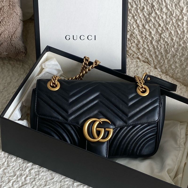Gucci marmont 中號肩背包 購證全配-1