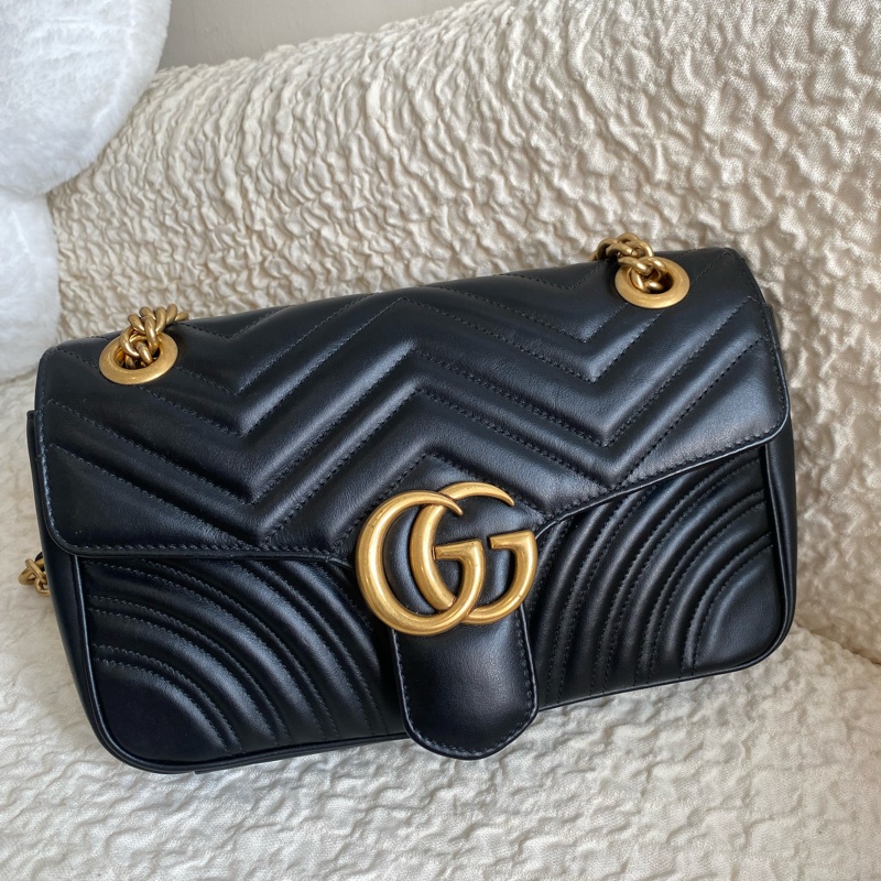 Gucci marmont 中號肩背包 購證全配-2