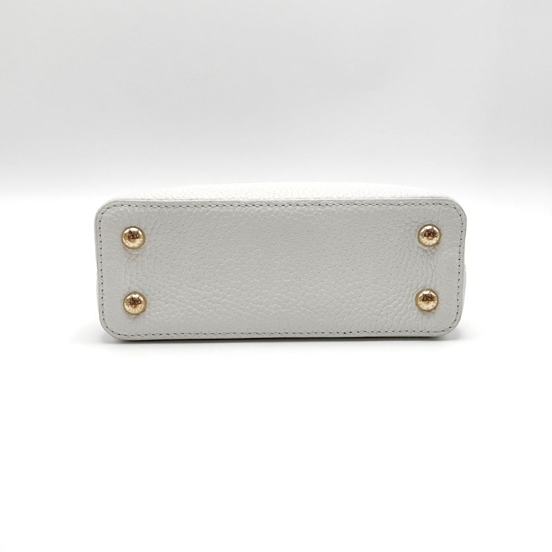 LV Capucinesmini白金蛇皮手柄 手提肩背斜背包 芯片款20*13*7.5 99新配件塵袋-4