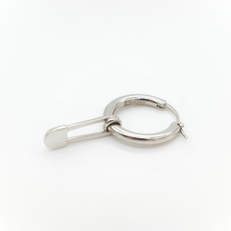 Burberry 博柏利 銀色 不對稱 耳環-3