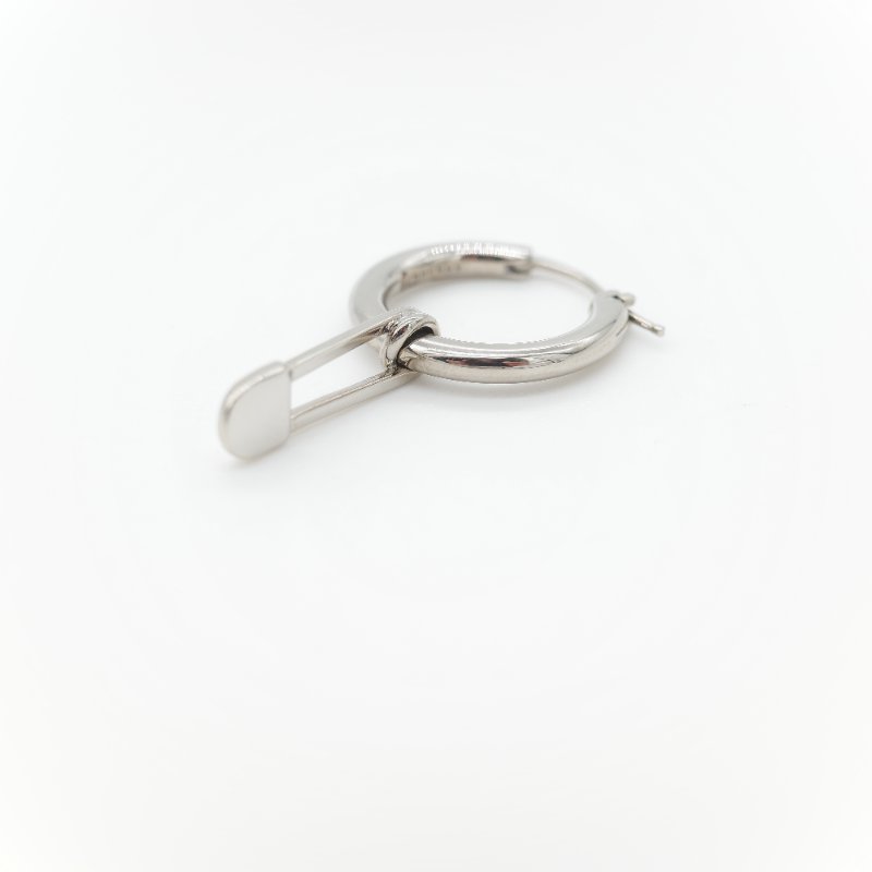 Burberry 博柏利 銀色 不對稱 耳環-4