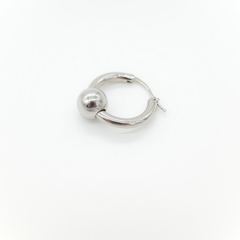 Burberry 博柏利 銀色 不對稱 耳環-5