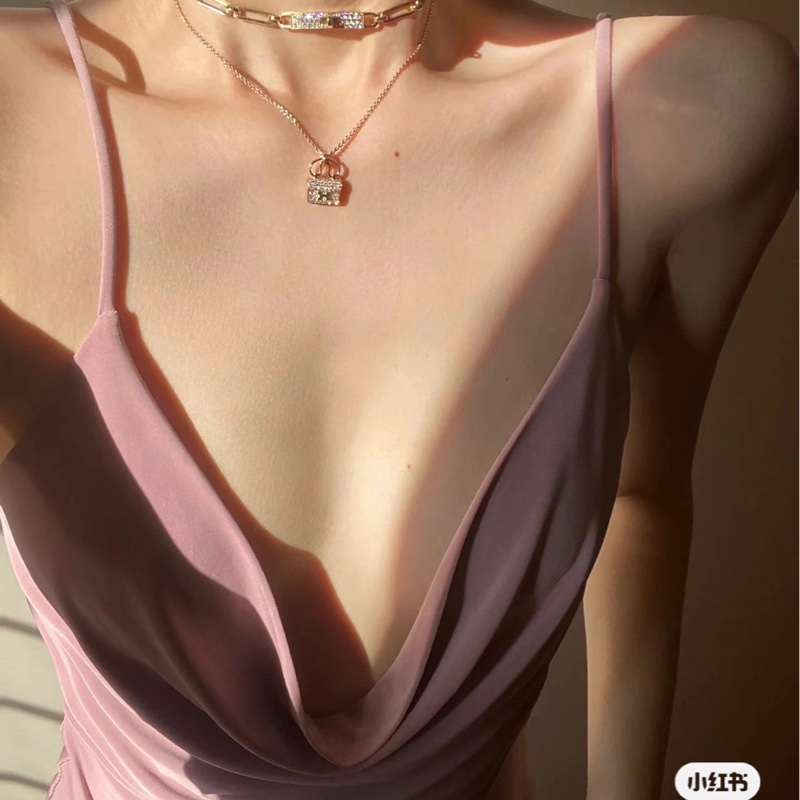 Hermes 玫瑰金满钻constance 康康项链-2