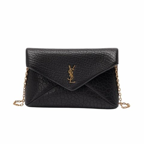 【YSL】SAINT LAURENT Envelope Cassandre 信封 鍊條 肩背包 斜背包 黑色 855569