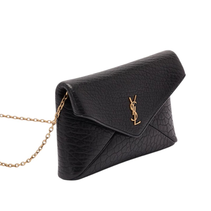 【YSL】SAINT LAURENT Envelope Cassandre 信封 鍊條 肩背包 斜背包 黑色 855569-1