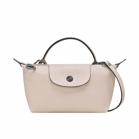 【LONGCHAMP】Le Pliage Xtra XS 迷你 牛皮 手提包 肩背包 斜背包 水餃包 白紙色 34205987555