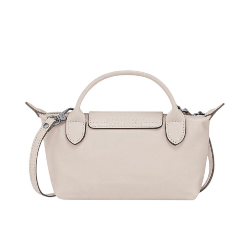 【LONGCHAMP】Le Pliage Xtra XS 迷你 牛皮 手提包 肩背包 斜背包 水餃包 白紙色 34205987555-4