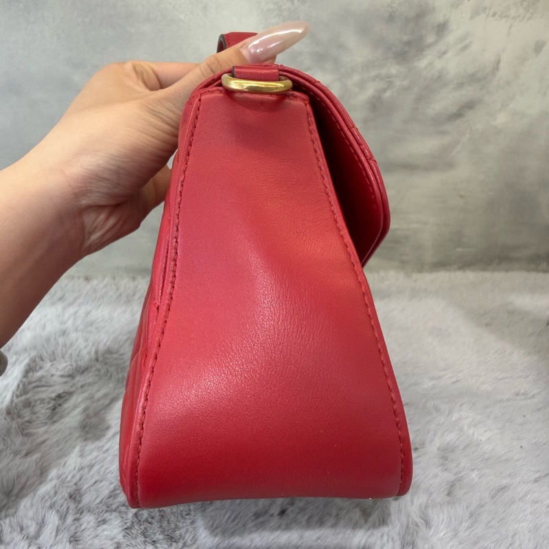 Gucci/古驰 GG Marmont 红金马蒙小号邮差包-1