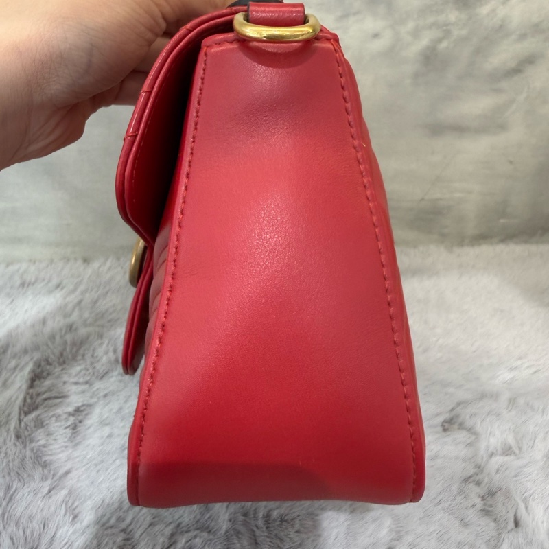 Gucci/古驰 GG Marmont 红金马蒙小号邮差包-4