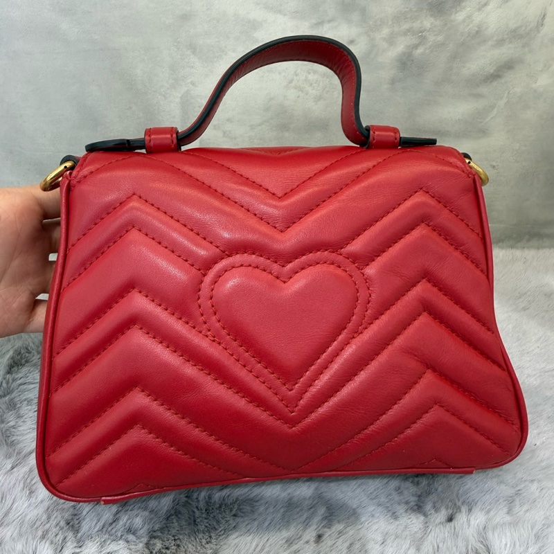 Gucci/古驰 GG Marmont 红金马蒙小号邮差包-5