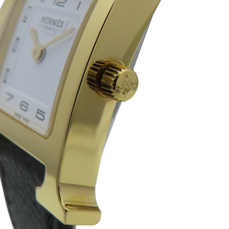 白色錶盤 黑色皮帶 Heure H 腕錶【HERMES 愛馬仕】-8