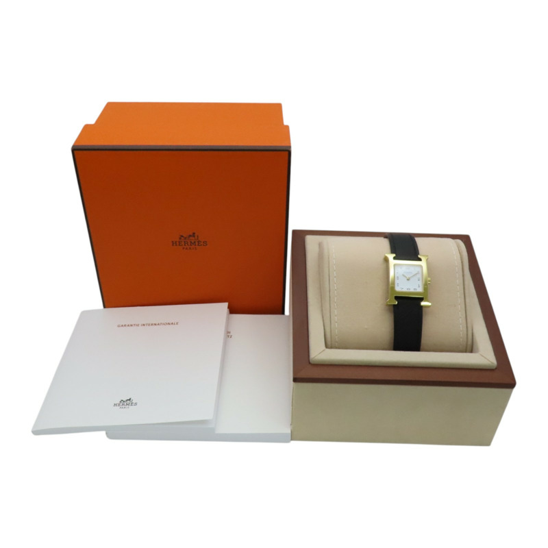 白色錶盤 黑色皮帶 Heure H 腕錶【HERMES 愛馬仕】-13