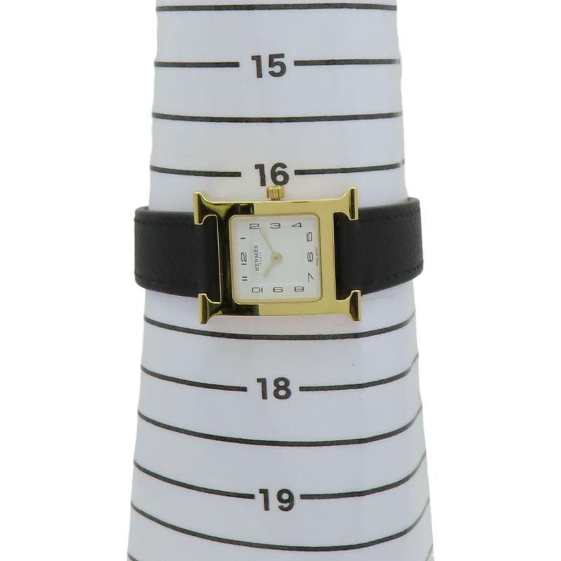 白色錶盤 黑色皮帶 Heure H 腕錶【HERMES 愛馬仕】-14