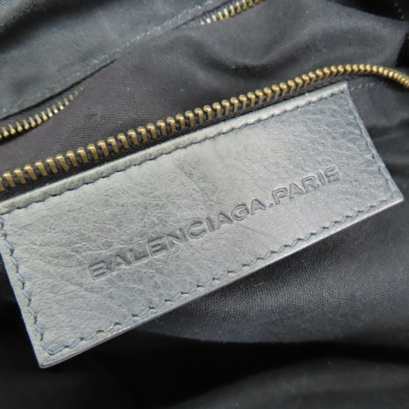 灰綠色 山羊皮 Classic Velo 機車包 肩背包【BALENCIAGA 巴黎世家】 235216-5