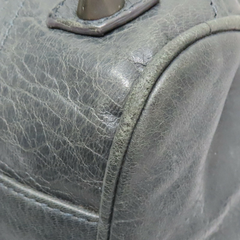 灰綠色 山羊皮 Classic Velo 機車包 肩背包【BALENCIAGA 巴黎世家】 235216-10