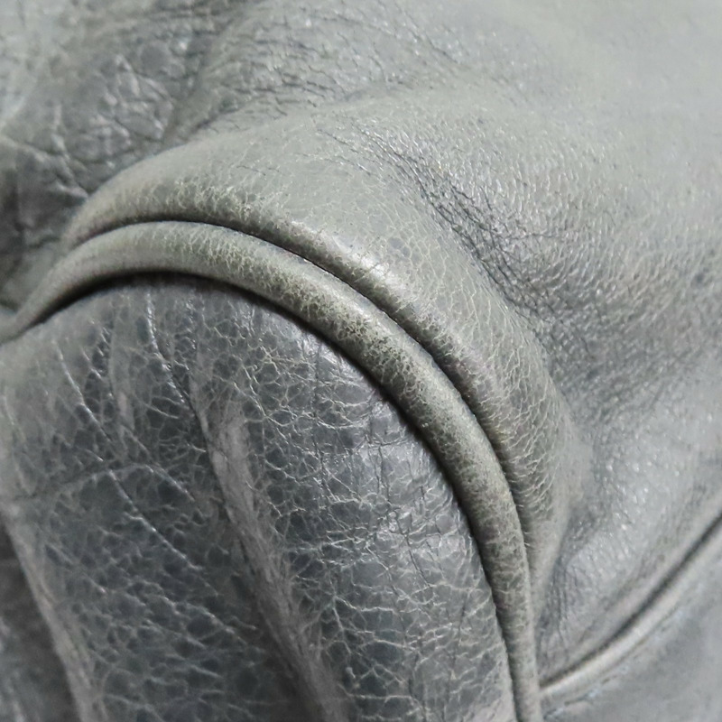 灰綠色 山羊皮 Classic Velo 機車包 肩背包【BALENCIAGA 巴黎世家】 235216-11