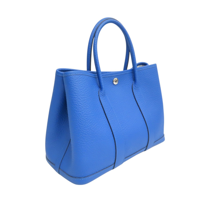 藍色 牛皮 Garden Party 30CM 手提包 C刻【HERMES 愛馬仕】-1