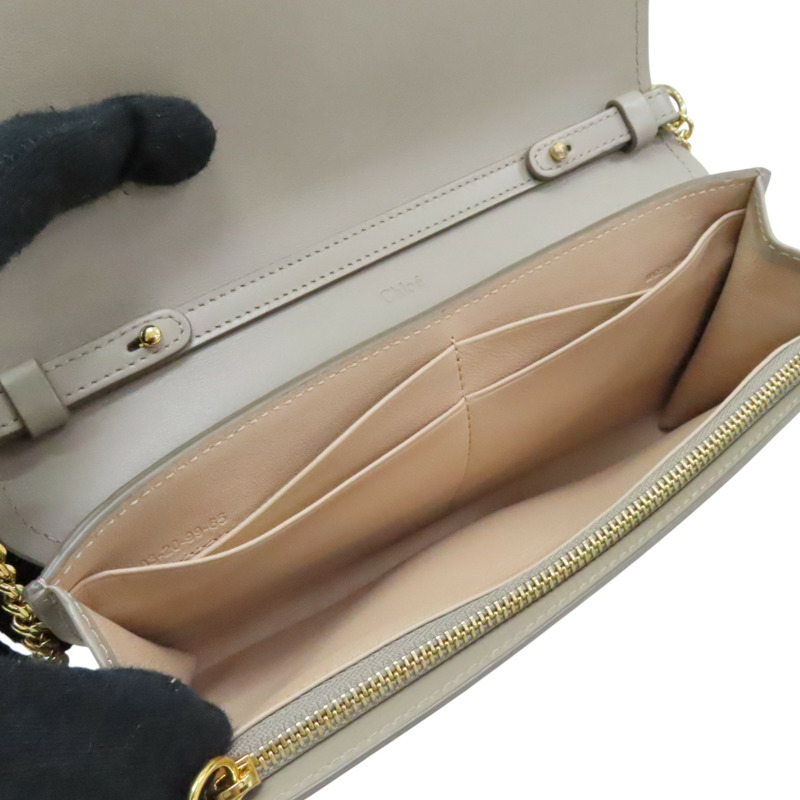 卡其色 牛皮 ABY 鎖頭WOC 鍊帶肩背包【Chloe 克羅伊】 CHC20SP314-2