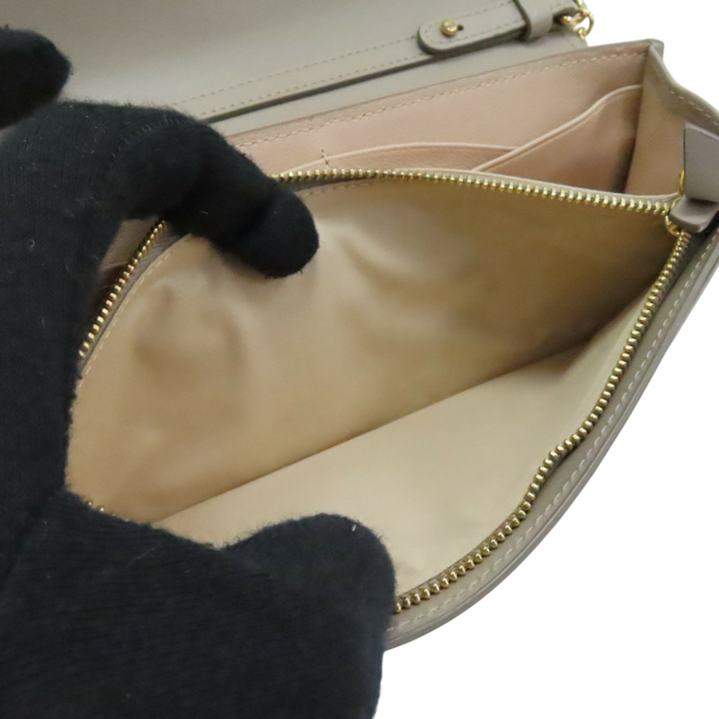 卡其色 牛皮 ABY 鎖頭WOC 鍊帶肩背包【Chloe 克羅伊】 CHC20SP314-3