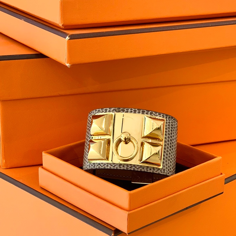 Hermes爱马仕CDC蜥蜴皮宽版手镯-0