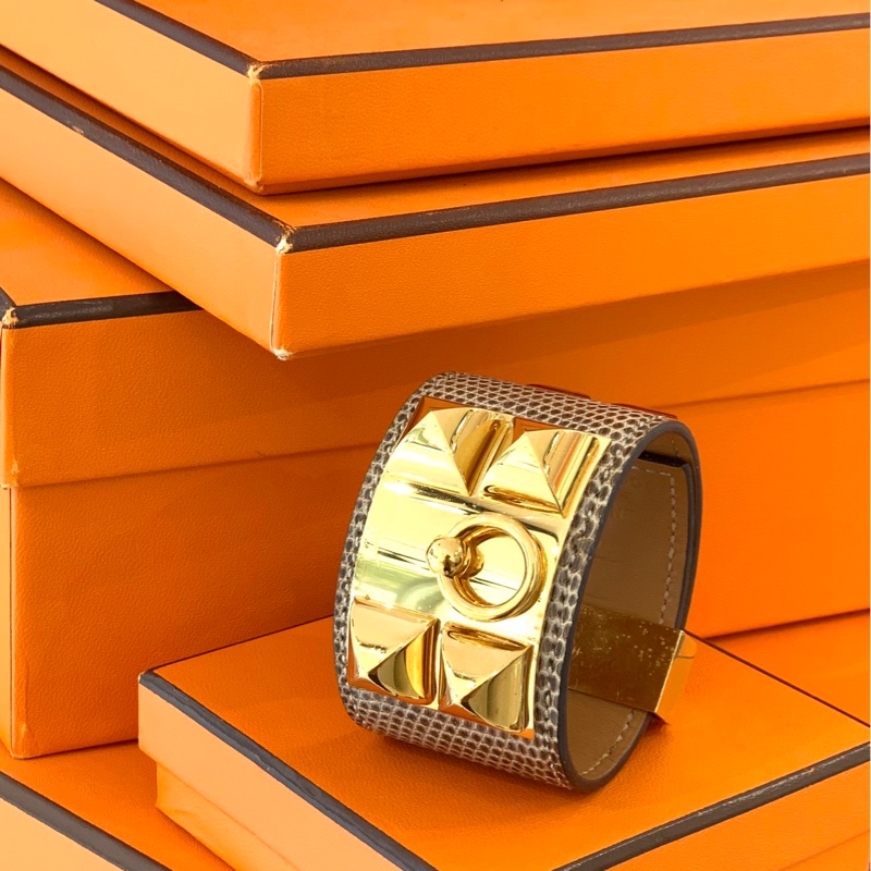 Hermes爱马仕CDC蜥蜴皮宽版手镯-1