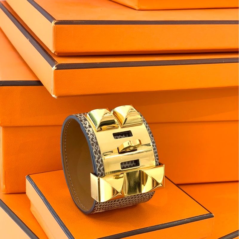 Hermes爱马仕CDC蜥蜴皮宽版手镯-2