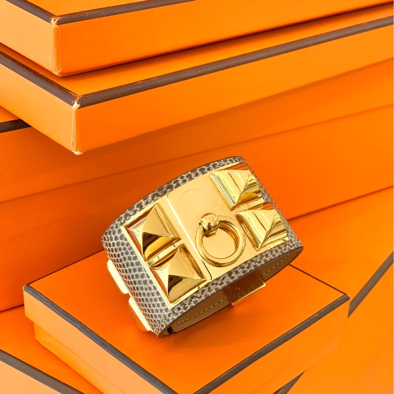 Hermes爱马仕CDC蜥蜴皮宽版手镯-3