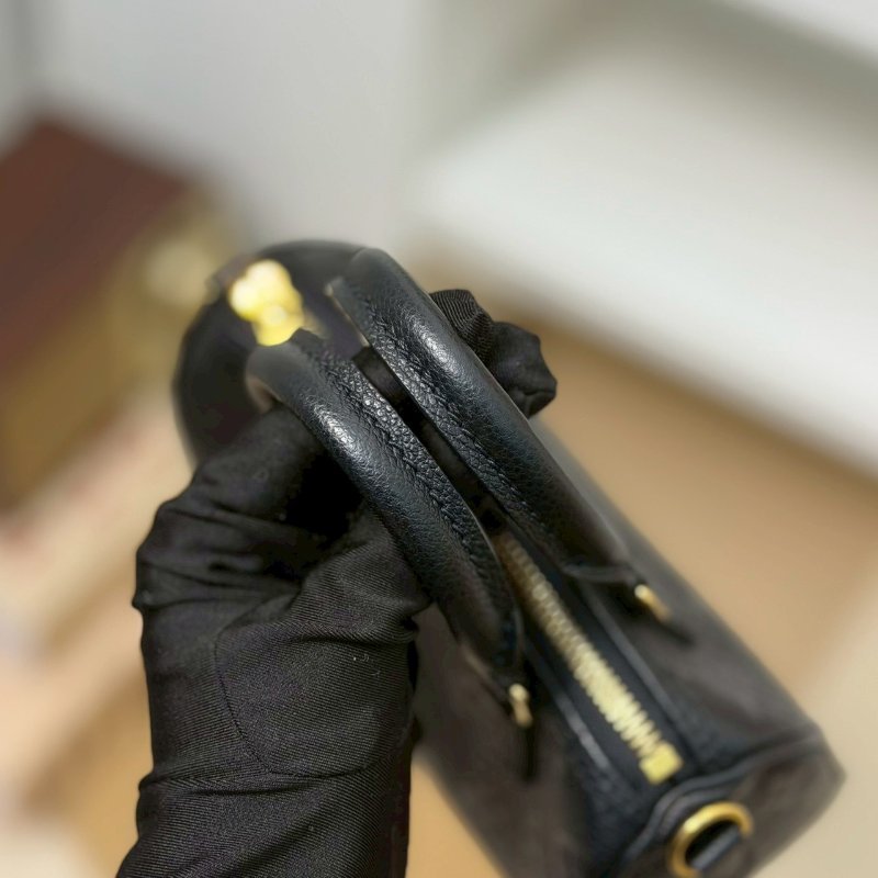 (稀有!低調質感🖤🖤)🏷LV 路易威登.Nano Speedy 黑壓紋 M82450 芯片款-15