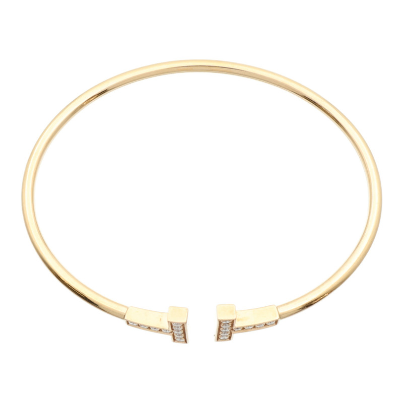 TIFFANY&CO 18K玫瑰金T Wire Diamond Bangle鑽石手鐲-1