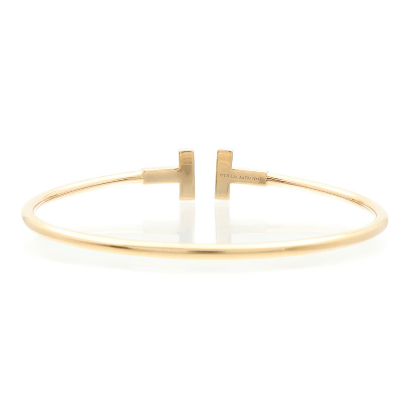 TIFFANY&CO 18K玫瑰金T Wire Diamond Bangle鑽石手鐲-7