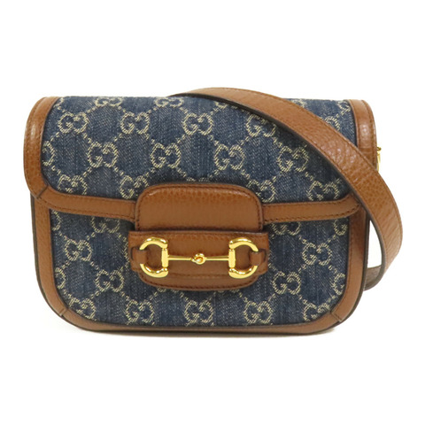 GUCCI Denim Horsebit 1955 Small肩背袋