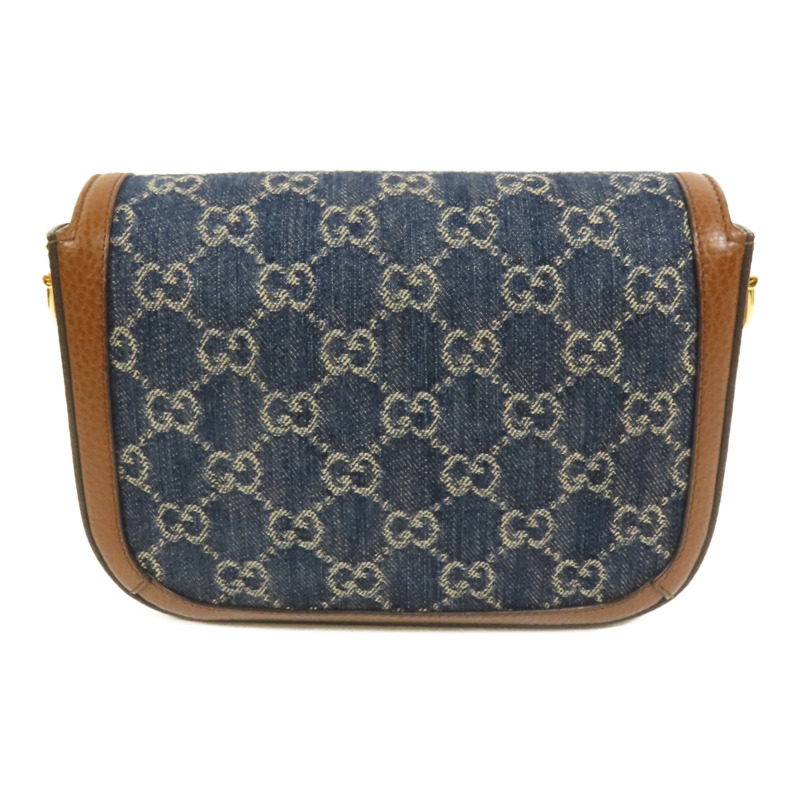 GUCCI Denim Horsebit 1955 Small肩背袋-1